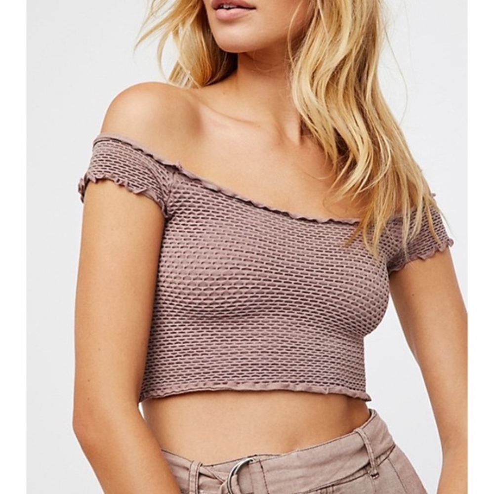 Free People Smocked Crop Top